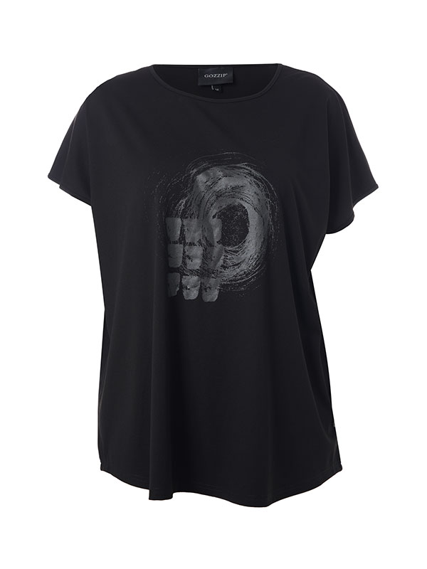HENSIA - Plus Size T-paita fra Gozzip Black