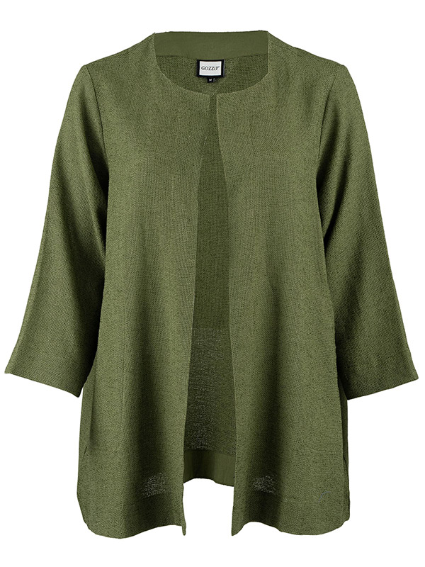 JOSEFIN - Plus Size Neuletakki fra Gozzip