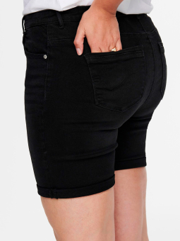 Only Carmakoma Carlaola - Sorte strækbar denim shorts