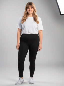 Fiona Sorte leggings i bomuld