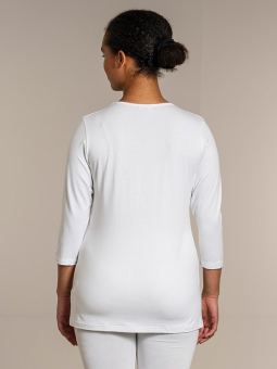 Sandgaard AMSTERDAM - Hvid basis jersey bluse med 3/4-ærmer