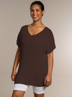 Sandgaard AMSTERDAM - Brun basis t-shirt i viskose jersey