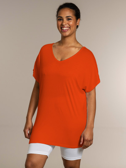 Sandgaard AMSTERDAM - Orange basis t-shirt i viskose jersey