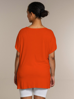 Sandgaard AMSTERDAM - Orange basis t-shirt i viskose jersey