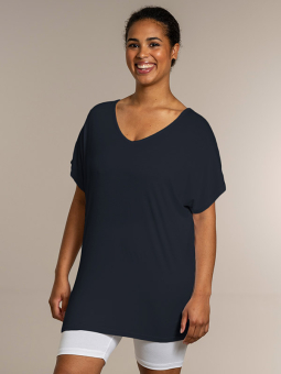 Sandgaard AMSTERDAM - Mørkeblå basis t-shirt i viskose jersey