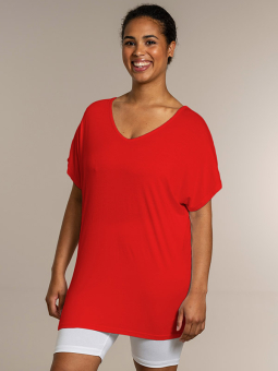 Sandgaard AMSTERDAM - Rød basis T-shirt i viskose jersey