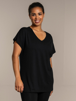 Sandgaard AMSTERDAM - Sort basis t-shirt i viskose jersey