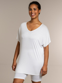Sandgaard AMSTERDAM - Hvid basis t-shirt i viskose jersey