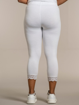 Sandgaard OSLO - Hvide 3/4 leggings med blondekant