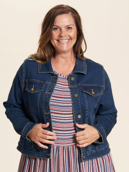 Gozzip Mørkeblå denimjakke i klassisk snit