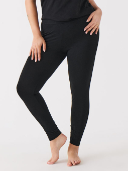 Only Carmakoma Sorte bomulds leggings med smalle ben og bred elastik