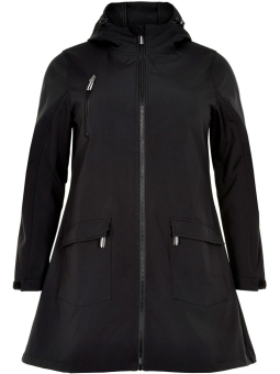 Studio LOTTE - Sort softshell jakke med hætte