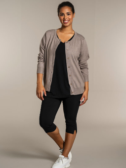Sandgaard HELSINKI - Beige cardigan i viskose strik